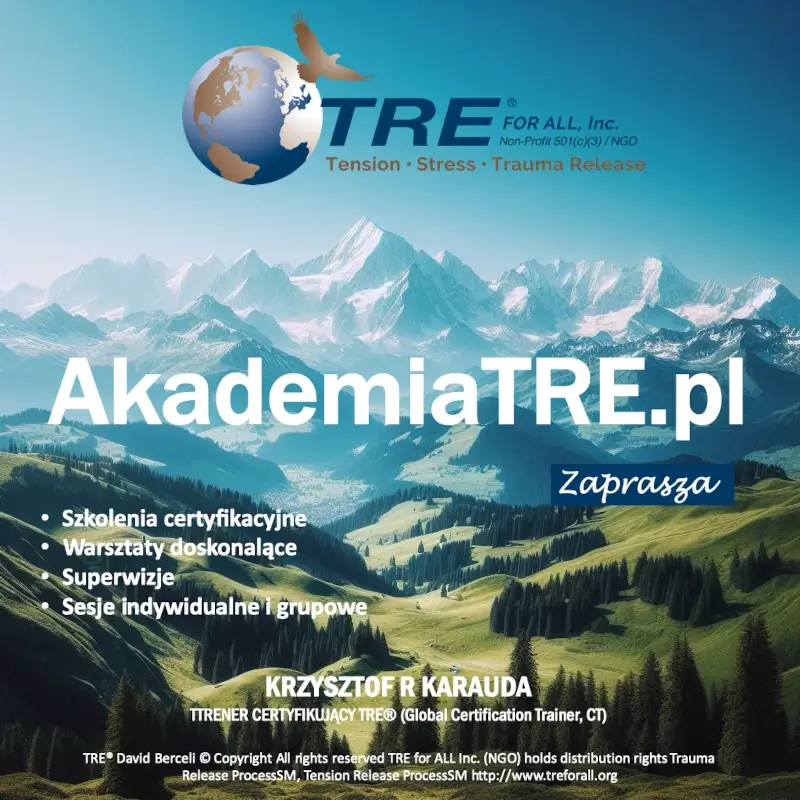Baner reklamowy zapraszający do zaznajomienia się z metodą pracy TRE®